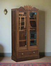 Indian Hand Carved Solid Wood Display Cabinet D58